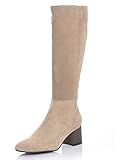 alba moda stiefel Seitlicher Reißverschluss Alba Moda Stiefel aus Rindsveloursleder Taupe