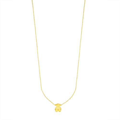TOUS Colgante de Oro Amarillo de 18 kt para Mujer con Motivo de 1,15cm y Cadena de Largo 40 cm, Clásico y Elegante, Colección Sweet Dolls