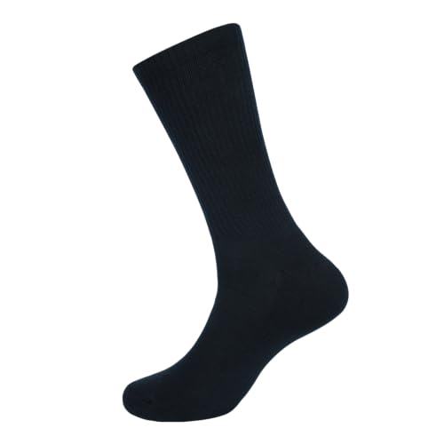 Crew Socks for Men – Durable Cotton Blend, Reinforced Heel & Toe, Breathable, Sweat-Wicking, Snug Fit for Daily Wear - 3 Pair
