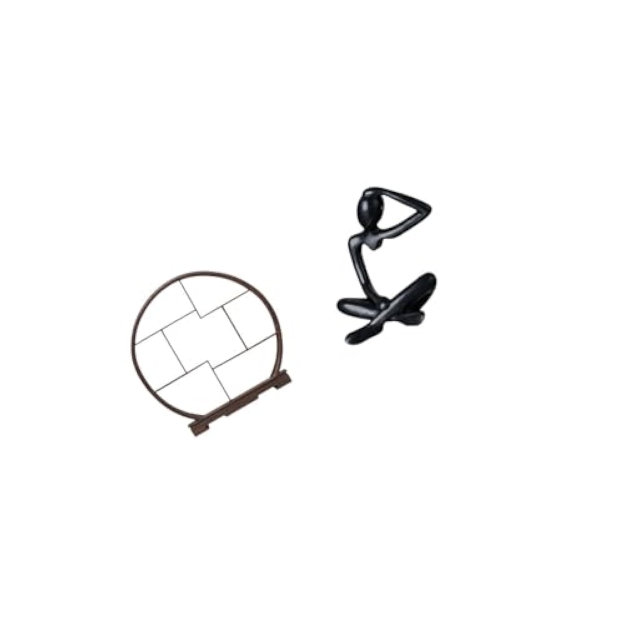 Wooden Thinker Display Stand, Abstract Statue Organizer