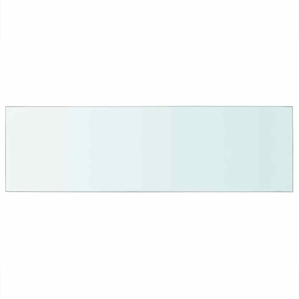 Set di 2 ripiani in vetro temperato trasparente da 80 x 25 cm | Robusti pannelli in vetro ESG con portata di 15 kg e spessore di 8 mm per pareti lamellari in soggiorno, ufficio o negozio.