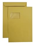 Netuno 250 Umschläge A4 Braun DIN C4 mit Fenster links...