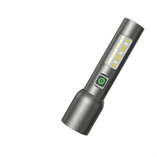 Mini linterna recargable con ajuste de zoom de precisión y distancia de iluminación de 500 m para configuración de fotografía nocturna (plata)