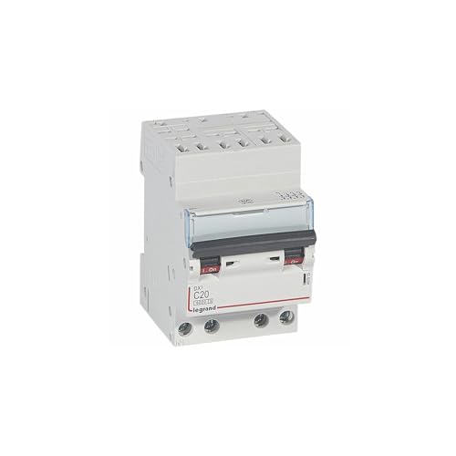 407915 Disjoncteur tétrapolaire 20A - 4P Courbe C - 6/10kA - Automatique et vis - Legrand DX3