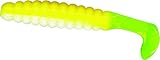 Slider Crappie/Panfish Grub Lure, 1-1/2-Inch, Yellow/White Chartreuse