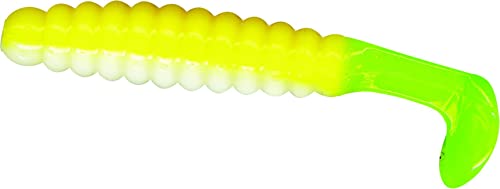 Slider Crappie/Panfish Grub Lure, 1-1/2-Inch, Yellow/White Chartreuse