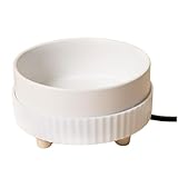 Heated Dog Bowl, 350ML Heated Water Bowl for Dogs, Pet Provide Drinkable Water in Winter, Thermal for Dog Cat Rabbit Chicken Duck Squirrel White Base