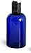 Baire Bottles - 4 oz Blue Plastic Bottles, Black Flip Disc Caps -Travel or Personal Care Products, Light Blocking Blue, PET, No BPA, Lightweight - 6 Pack, including 6 Damask Labels