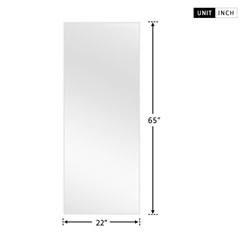 Image of NeuType Full Length Hanging Floor Mirror with Standing Holder Bedroom /Locker Room (White)