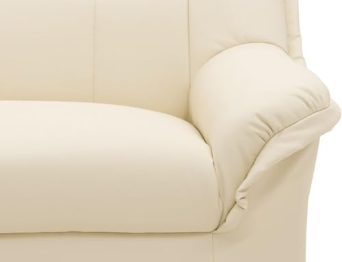 DOMO. collection Collection Berlin Sofa/klassisches 3er Sofa/Zeitlose Garnitur mit weichem Kunstleder/Maße: 178/90/89 cm (B/T/H) / Farbe: beige (weiß), 155113002584