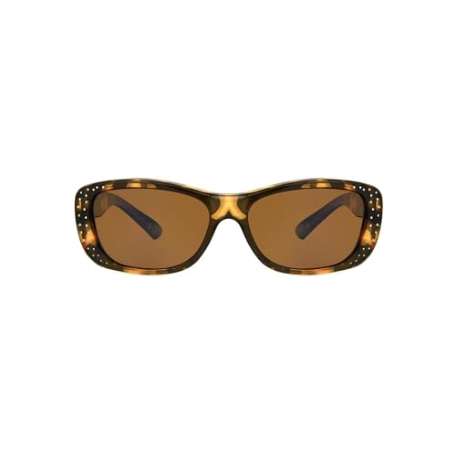Foster Grant Solar Shield Fits Over FO-065 TOR AMB Tortoise Jeweled Sunglasses