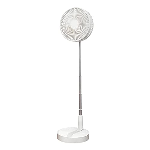 Pataqomio Ventilador de pie telescópico portátil recargable por USB, plegable, giratorio 180 grados para habitación, campamento