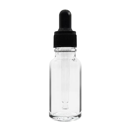haituoyizhan Empty Dropper Bottle Amber Essential Oil Glass Aromatherapy Liquid Brown 550 ml Drops for Massage Pipette Bottles Refillable (Transparent 3 ml) 1 Piece