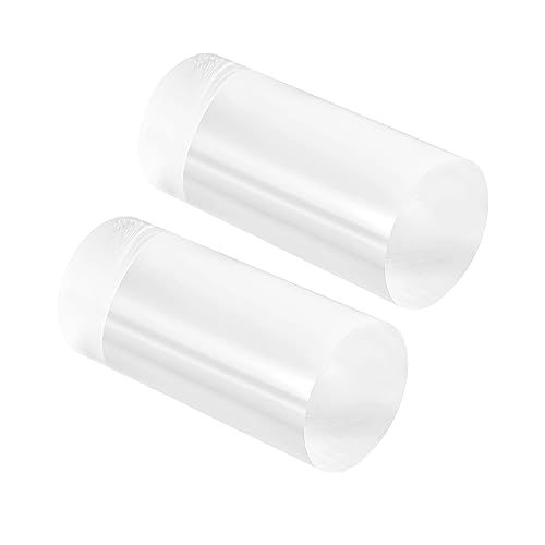 Image of uxcell Acrylic Round Rod, Clear,2 inch Diameter 4-1 /8 inch Length, Solid Plastic PMMA Bar Stick 2pcs