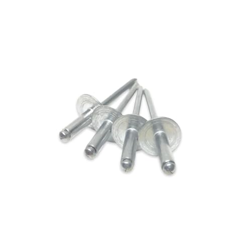 (Qty 25) 3/16" Dia. X 3/8" Large Flange Pop Rivets Aluminium 6-6 aba66lf Heavy Duty Fasteners Hardware Set Industrial Fastening Assortment Construction