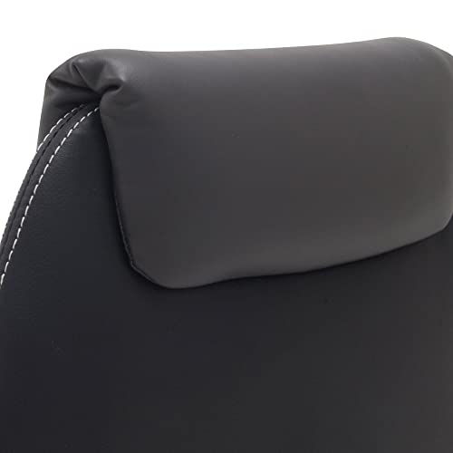 Zuri Furniture Wrigley Genuine Leather Aluminum Base High Back Executive Chair - Dark Grey With Black Accent #TOP7