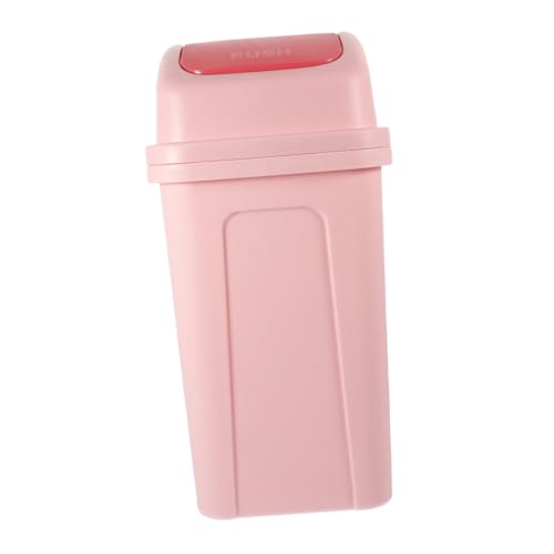 Caneca de basura plástica con tapa basculante rosa