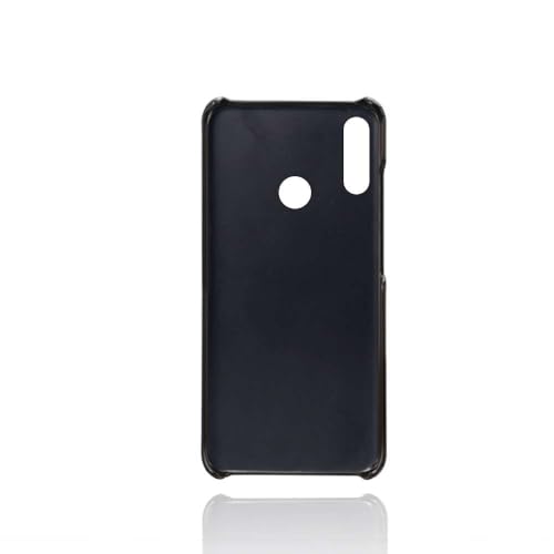 Capa para MOTO E6 Plus,Proteção contra quedas,Casca de volta de cor sólida simples,Design de couro de imitação de plástico-Black