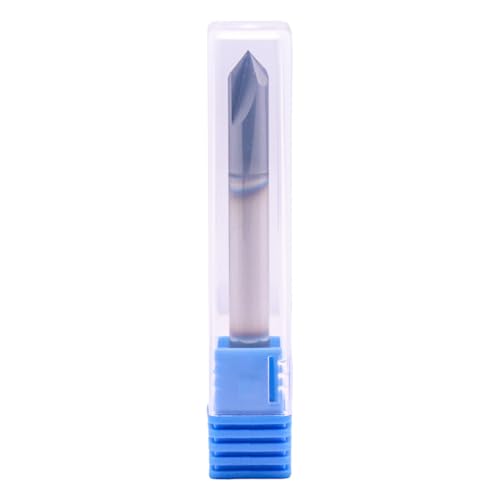 Image of 1 /4 inch 2 Flute 90 Double End Solid Carbide Chamfer End Mill - AlTiN Coated | 90 Chamfer Angle, V Groove Router, 1 /4 inch Shank 2-1 /2 inch OAL For Milling Wood, Alloy Steel, Carbon Steel, Cast Iron, Copper