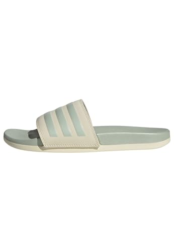 adidas Adilette Comfort Slides Damen Rutsche, Wonder White Linen Green Met Linen Green Met, 39 EU