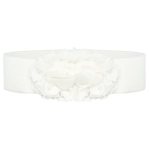 Women's 2 Packs Elastic Corset Waist Belts Stretch Wide Double Rose-Flower for Wedding Dresses