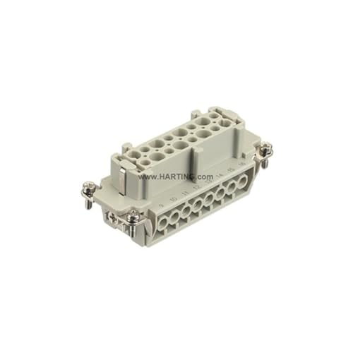 HARTING ELECTRONICS 09330162701 HAN E 16 Position Female Insert 600 V Screw Terminal Connector - 1 item(s)