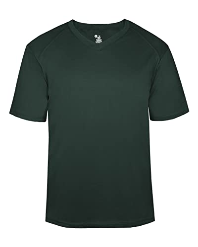 Badger Sports B-Core V-Neck Tee Forest Green Medium