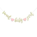 Sweet Baby Girl Banner- It’s a Girl , Baby Shower Decorations , Gender Reveal Decoration , Gold Glit