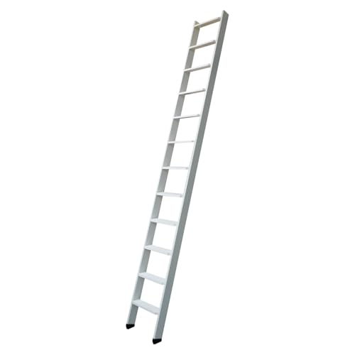 BPS® Detachable Mezzanine Ladder | Spave Saving Staircase | 150kg Weight Rating | Rubber Feet | Floor to Upper Floor Heights of Up to 2.40m | White Painted