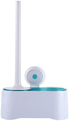 LIDON Toilet Brush with Holder Wall-Mounted Toilet Brush and Bracket Bathroom Toilet Brush Plastic Suction Cup Type Multi-Function Suit White