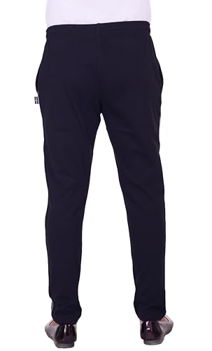 Image of VEGO Men's Regular Fit Pure Cotton Black Plus Size Lower /Track Pants