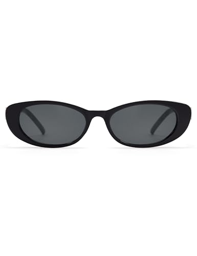 Retro Oval Sunglasses for Women with Small Faces, Vintage Cat-Eye Sun Glasses with Gold Accents AP3754