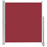 vidaXL Seitenmarkise Ausziehbar Sonnenschutz Sichtschutz Windschutz Seitenrollo Markise Seitenwandmarkise Balkon Garten Terrasse 140x300cm Rot