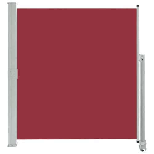 vidaXL Seitenmarkise Ausziehbar Sonnenschutz Sichtschutz Windschutz Seitenrollo Markise Seitenwandmarkise Balkon Garten Terrasse 140x300cm Rot