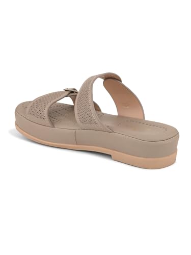 Image of XE Looks Women's Elegant Buckle Sandals - Perforated Comfort For Everyday Style