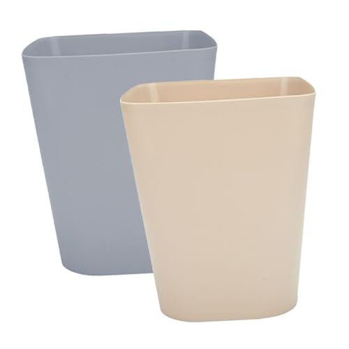 AOKWAWALIY 2 cubos de basura de plástico, cubo de basura cuadrado, cubo de basura de cocina, contenedor de compostaje en interiores, contenedor de basura, cesta de basura, caja de almacenamiento al