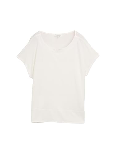TOM TAILOR Damen Basic T-Shirt mit weitem Rundhalsausschnitt, 10315 - Whisper White, XXXL – Ansicht 5