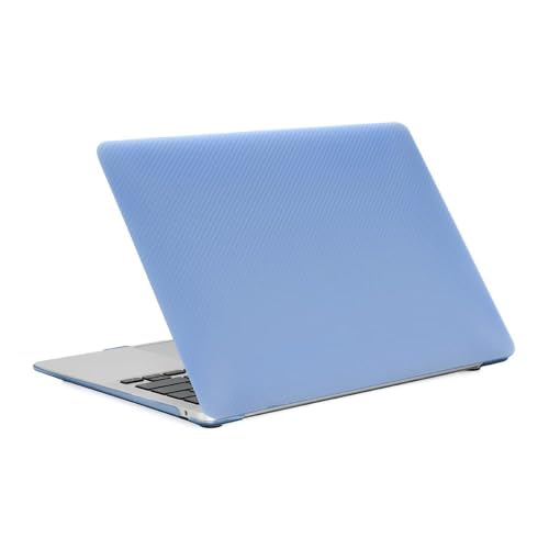 Image of Red Lemon Carbon Fibre Matte Hardcase Case Cover for M1 MacBook Air 13 inch M1 A2337 A2179 [2020 2019 2018 Release] M1 A2337 A2179 A1932 with Retina Display Touch id (Light Blue)