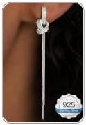 925 Sterling Silver Tassel CZ Chain Drop Dangle Earrings for Women