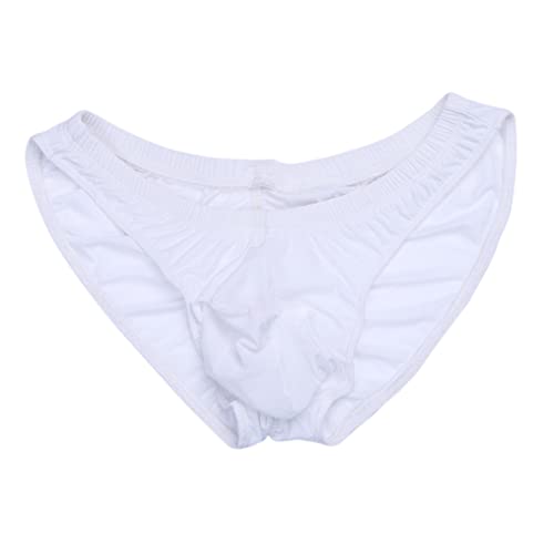 Hedmy Men's Silky Bikini Briefs Sissy Bulge Pouch Panties Underwear Ruched Back Bottoms Swimwear3
