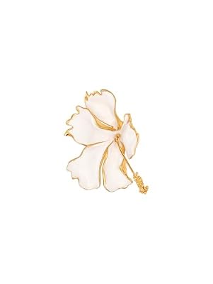 Oscar de la Renta, Enamel Folded Hibiscus Brooch