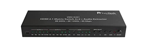 HDMI 2.1 Matrix Switch 4x2 FeinTech Evita Desconectar Cables en TV y Monitor