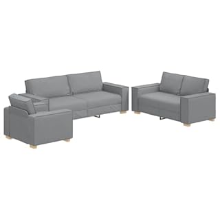 vidaXL Ensemble de Canapés 3 pcs Gris 220 x 78 x 84 cm Tissu, Canapé Moderne pour Le Salon, Tissu résistant, assises Confortables, Style Contemporain, Collection de Meubles
