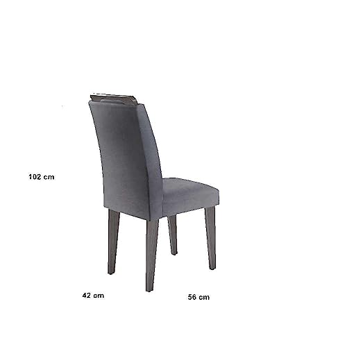 Mesa Alvorada 180 Tp Mdf Vidro canto Reto 6 Cadeiras Rufato
