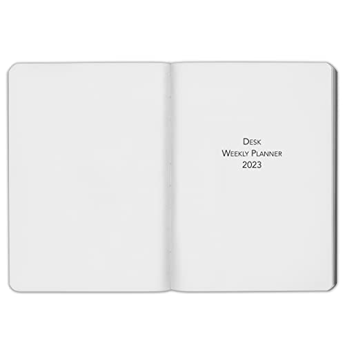 2023 Harbor Desk Weekly Planner By Gallery Leather - Metallic Rose Gold - 8X5.5" #TOP1