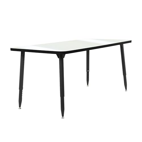 Image of Adapte Commercial Dry-Erase Classroom Activity Table - 30 inch x 60 inch Rectangle Whiteboard, ADA Compliant Tapered Legs, Glides & Casters Adjustable Height 22-34 inch Wheelchair Accessible, School Furniture