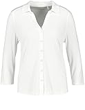 Logocoin am Rücken Gerry Weber Damen Blusenshirt mit Kragen 3/4 Arm Polo 3/4 Arm Blusenshirt unifarben Off-White 46