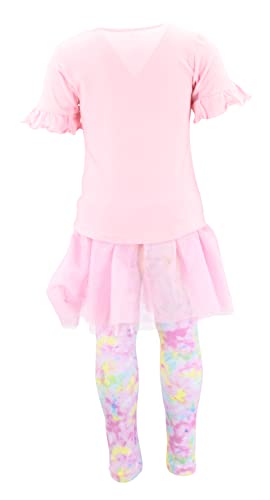 Image of Unique Baby Girls 2 Piece Clothing Set for Toddlers and Kids Short Sleeve Holiday Graphic Tee and Leggings