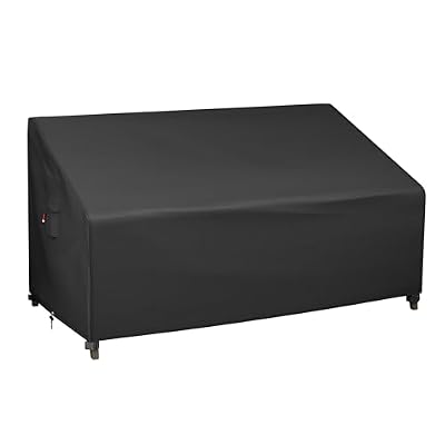 iBirdie Patio Furniture Sofa Cover 78 x 34 x 32 inch, 3-Seater inch Outdoor Waterproof Couch Loveseat Bench Cover, Black