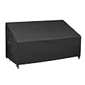 iBirdie Patio Furniture Sofa Covers 58W x 33D x 32H inch 2-Seater Outdoor Waterproof Couch Loveseat Bench Cover, Black